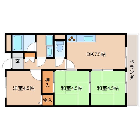 筒井駅 徒歩1分 4階の物件間取画像